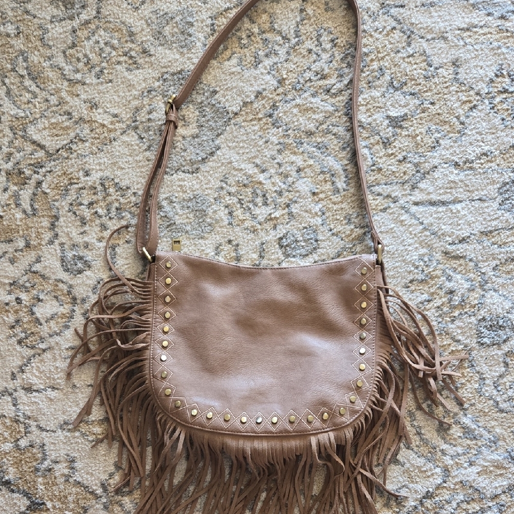 Fringed Western StyleTan Shoulder Bag